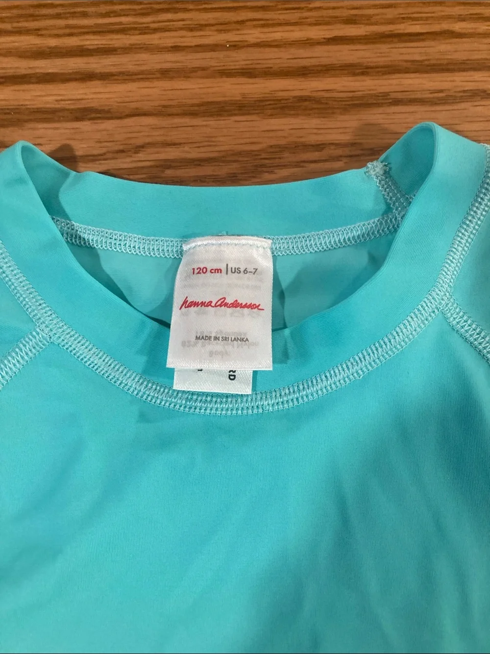 Hanna Andersson Aqua Blue Long-Sleeve Swim Top